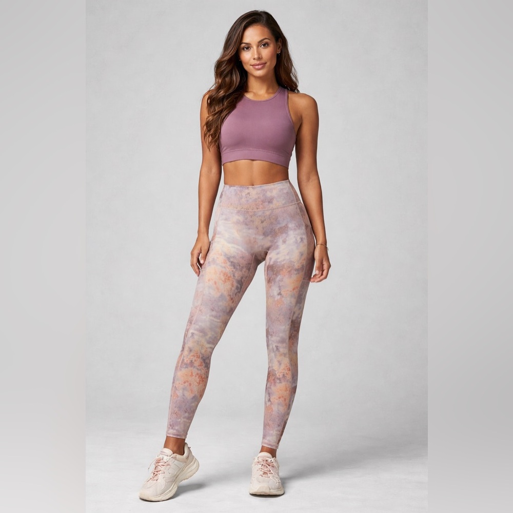 Fabletics Anywhere Motion365 Lavender Print Legging | SZ S